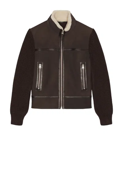 Mackage Jonathan Suede Full Zip Jacket In Brown