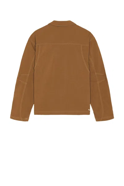 Nike Summit Acg Long Sleeve Collared Overshirt In Brown
