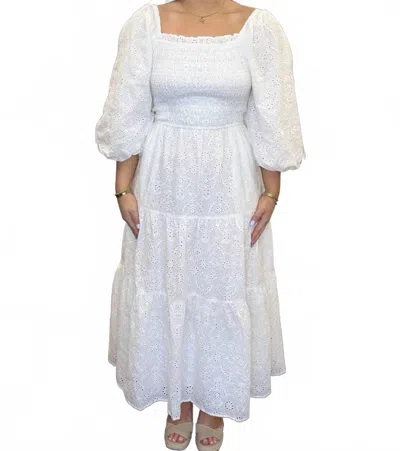 Karlie Eyelit Bow Back Maxi Dress In White In White