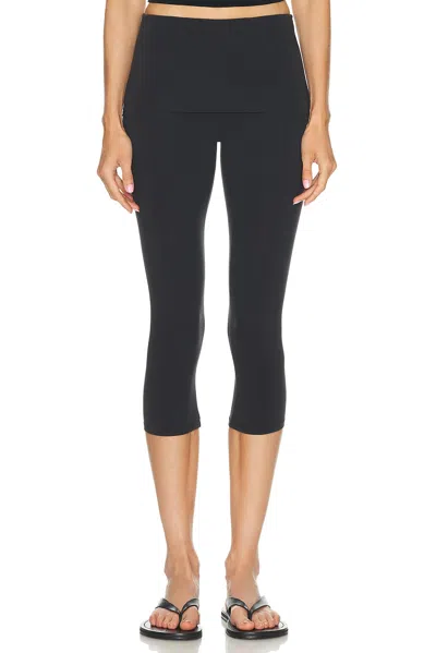 Skims Cotton Jersey Foldover Capri Pant In Multi