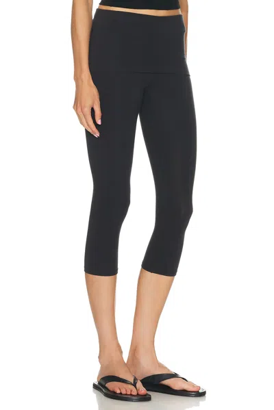 Skims Cotton Jersey Foldover Capri Pant In Multi