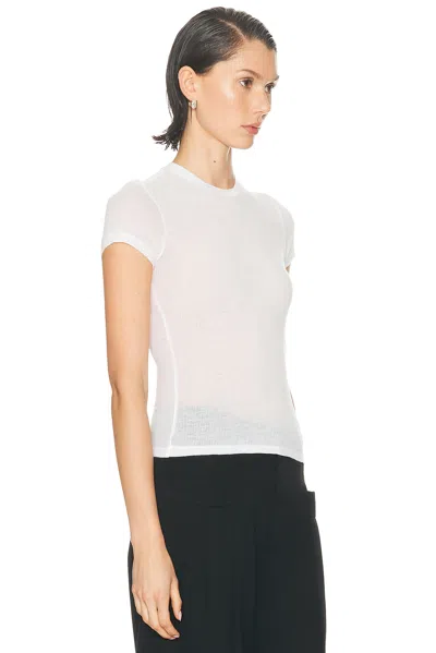 Skims Sheer Cotton Crewneck Standard Tee In White
