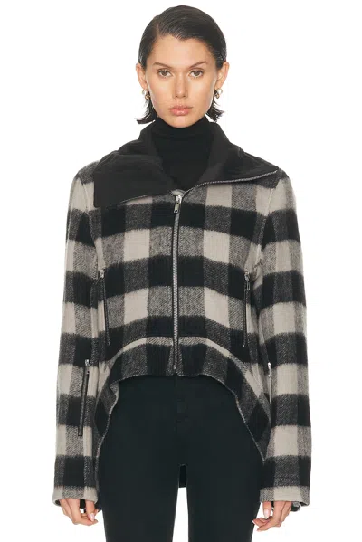 Rick Owens Exploder Checked Virgin Wool Jacket In Black