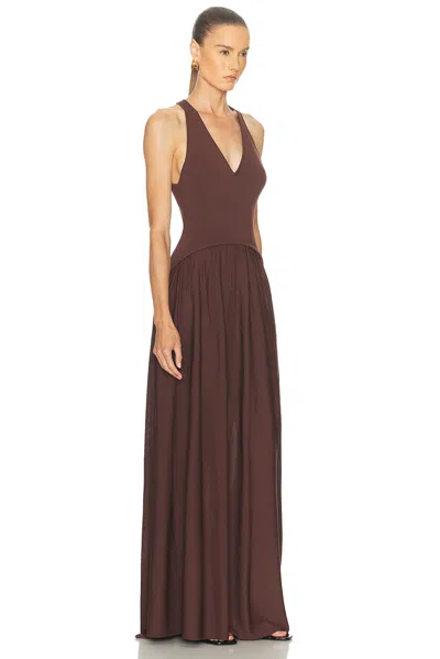 Solid & Striped The Maggie Crossback Maxi Dress In Brown