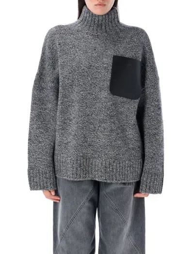 Jw Anderson J. W. Anderson Leather Patch Pocket Jumper In Gray
