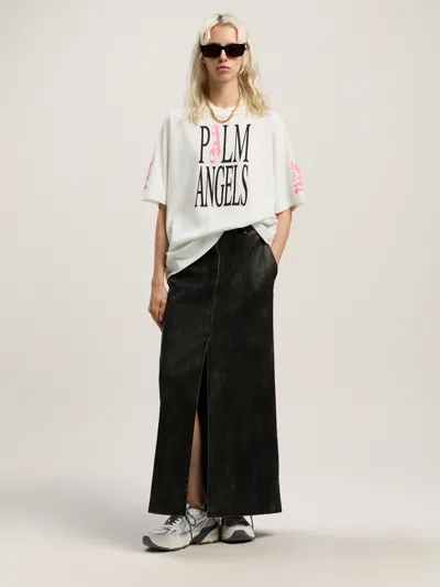 Palm Angels T-shirt With Pa Print On The Front In White