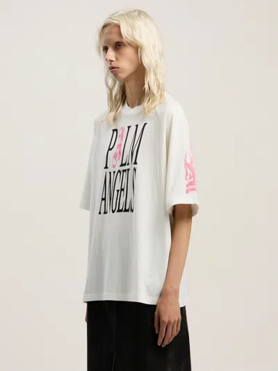 Palm Angels T-shirt With Pa Print On The Front In White