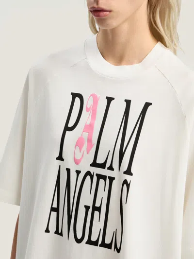 Palm Angels T-shirt With Pa Print On The Front In White