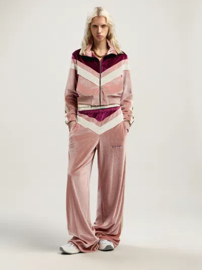 Palm Angels Colour-block Chenille Track Jacket In Pink
