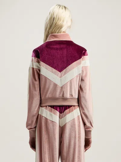Palm Angels Colour-block Chenille Track Jacket In Pink