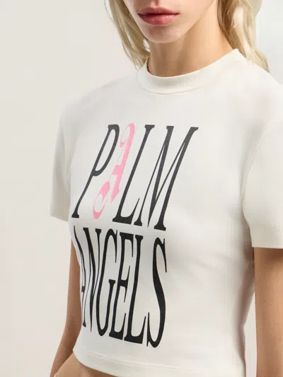 Palm Angels Flames Logo Baby Tee In Pink
