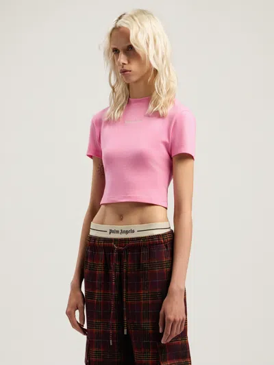 Palm Angels Classic Logo Baby Tee In Pink
