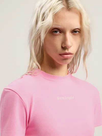 Palm Angels Classic Logo Baby Tee In Pink