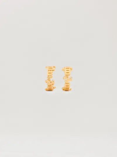 Palm Angels Classic Logo Earrings In Gold