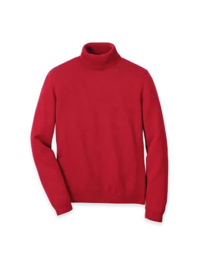 Paul Fredrick Supima Cotton Mock Neck Sweater In Red