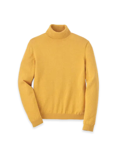 Paul Fredrick Supima Cotton Mock Neck Sweater In Yellow