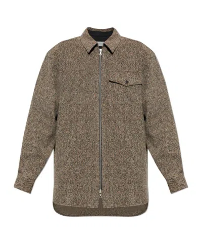 Dries Van Noten Wool And Cotton-blend Tweed Overshirt In Brown