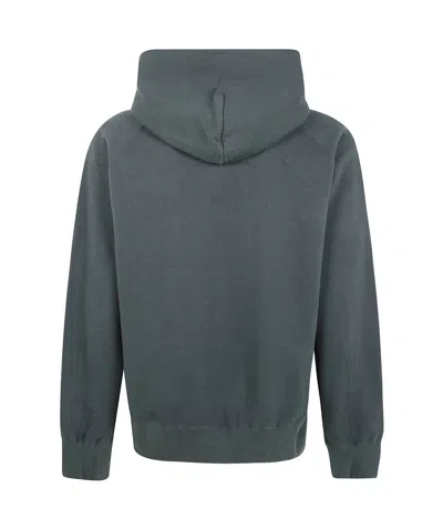 Sacai X Charhartt Wip Logo Patch Drawstring Hoodie In Green