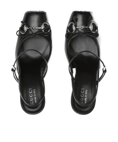 Gucci Horsebit Damenpumps Mit Fersenriemchen In Black
