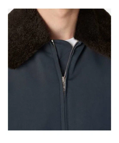 Bottega Veneta Silk And Cotton Twill Bomber Jacket In Blue