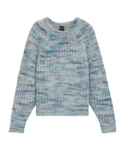 Hugo Boss Multicoloured-yarn Sweater In An Alpaca Blend In Multi