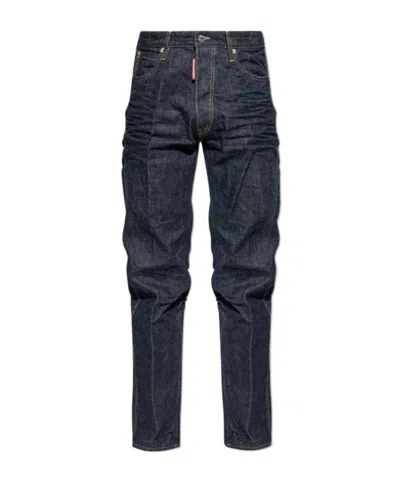 Dsquared2 Button Fastening Ruched Trousers In Blue