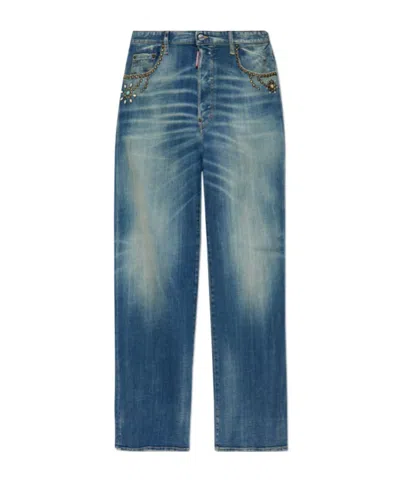 Dsquared2 Belt Loop Denim Trousers In Blue