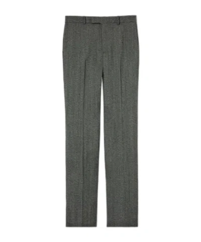 Gucci Herringbone Wool Mouliné Pant In Multi