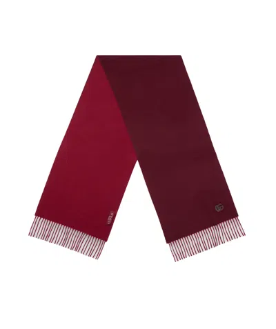 Gucci Cashmere Scarf With Patch In Burgundy