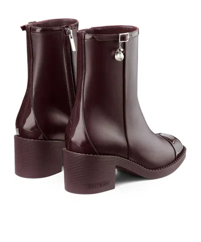 Jimmy Choo 60mm Adry Leather Ankle Boots In Burgundy
