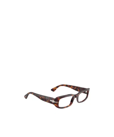 Persol Geometric Frame Plain Mirror In Brown