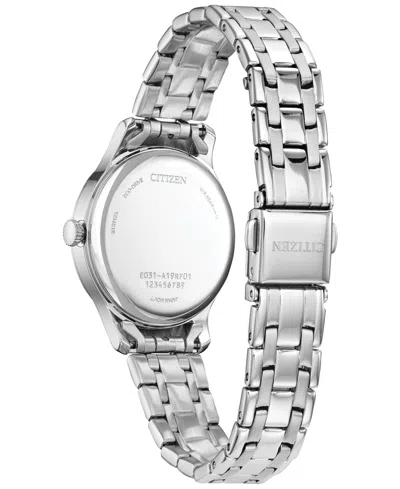 Citizen Womens Silver Tone Stainless Steel Bracelet Watch Em0891-58e In Metallic