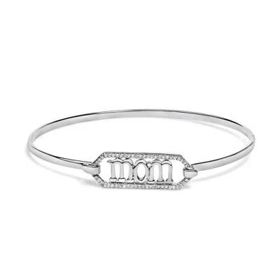 Haus Of Brilliance .925 Sterling Silver 1/5 Cttw Diamond Mom Bangle Bracelet In Silver
