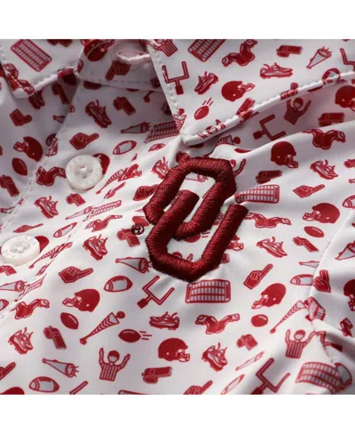 Garb Baby Boys And Girls Crimson Oklahoma Sooners Tom Allover Print Performance Polo Shirt Bodysuit In Red
