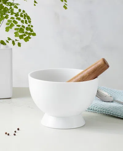The Cellar Whiteware Mortar And Pestle Set, Exclusively At Macy's In White