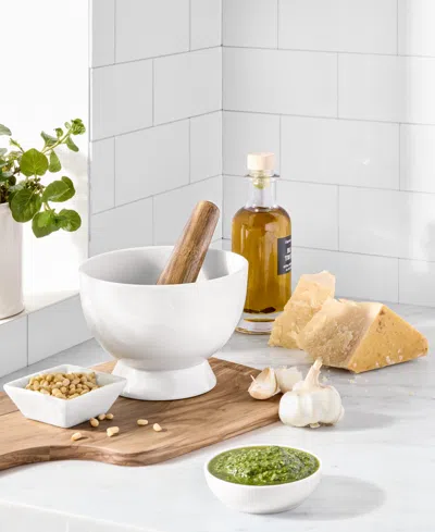 The Cellar Whiteware Mortar And Pestle Set, Exclusively At Macy's In White