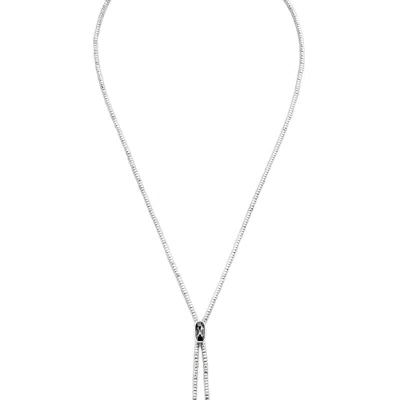 Unode50 Sterling Silver And Gray Crystal Necklace In Silver