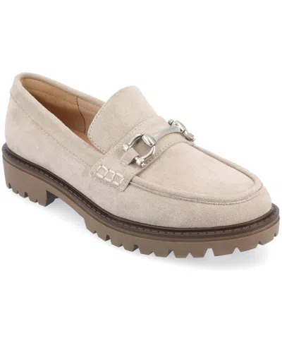 Journee Collection Jessamey Womens Moc Closed Toe Loafers In Neutral