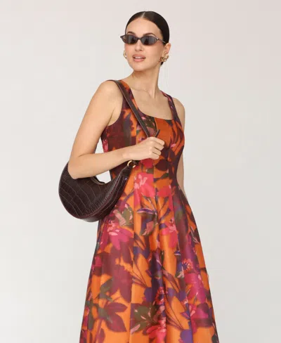 Avec Les Filles Paneled Midi Dress In Multi