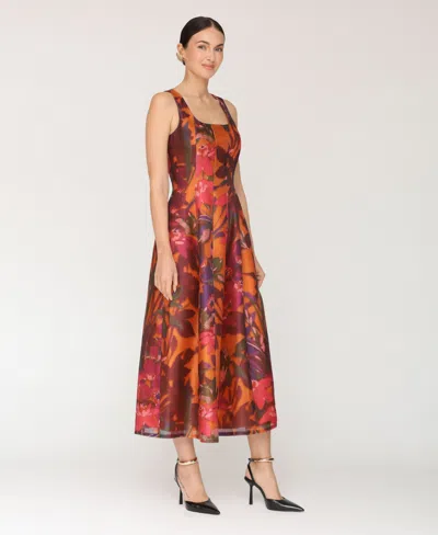 Avec Les Filles Paneled Midi Dress In Multi