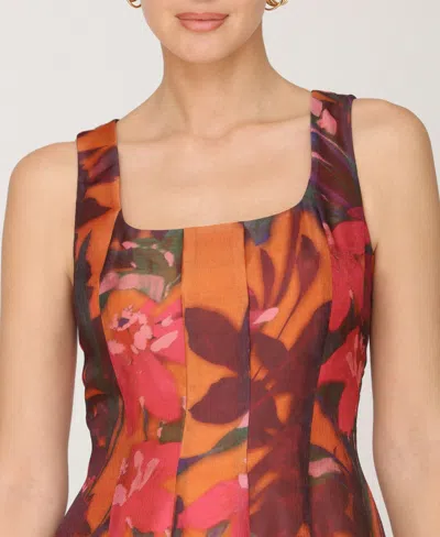 Avec Les Filles Paneled Midi Dress In Multi