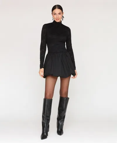 Avec Les Filles Women's Mock Neck Mini Dress In Animal Print