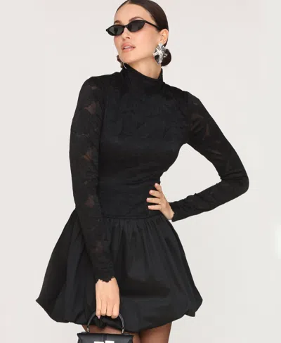 Avec Les Filles Women's Mock Neck Mini Dress In Animal Print