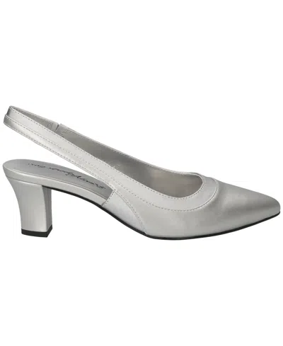Easy Street Dessa Womens Pointed Closed Toe Stiletto Heel Pumps In Silver