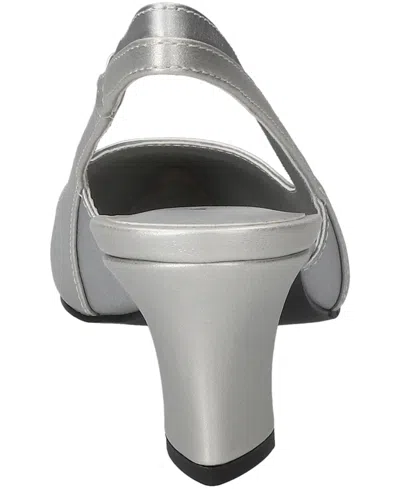 Easy Street Dessa Womens Pointed Closed Toe Stiletto Heel Pumps In Silver