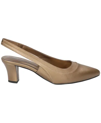 Easy Street Dessa Womens Pointed Closed Toe Stiletto Heel Pumps In Brown