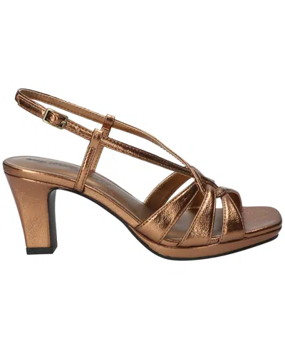 Easy Street Womens Valorie Heeled Sandals In Gold
