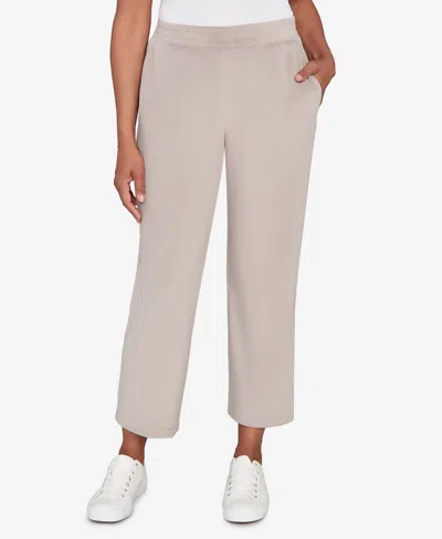 Alfred Dunner Plus Size Calm Luxe Double Knit Average Length Pant In Gray