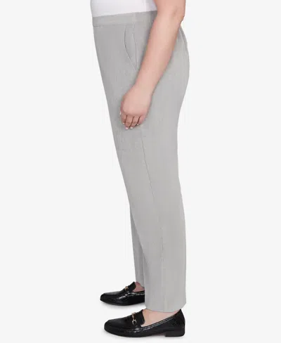 Alfred Dunner Plus Size Stockbridge Pull-on Corduroy Flat Front Short Length Pant In Gray
