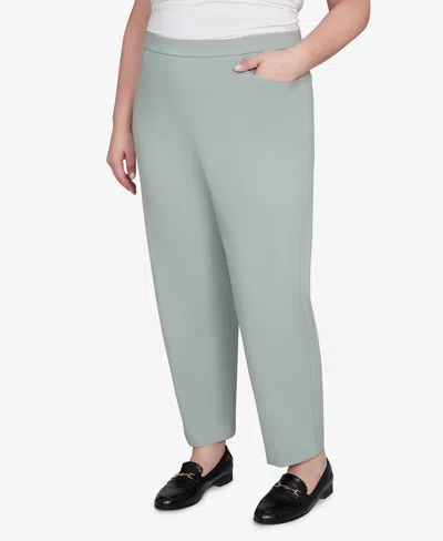 Alfred Dunner Plus Size Stockbridge Modern Millennium Short Length Pant In Green